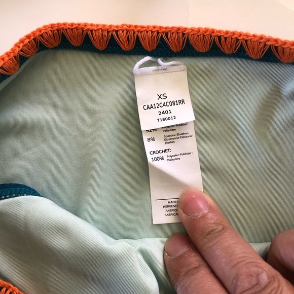 Cupshe Deep Lagoon Stitch Textured Bikini Top & High-Waisted Bottoms Set Size XS - Picture 12 of 13